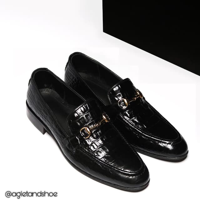 Croco D penny loafers