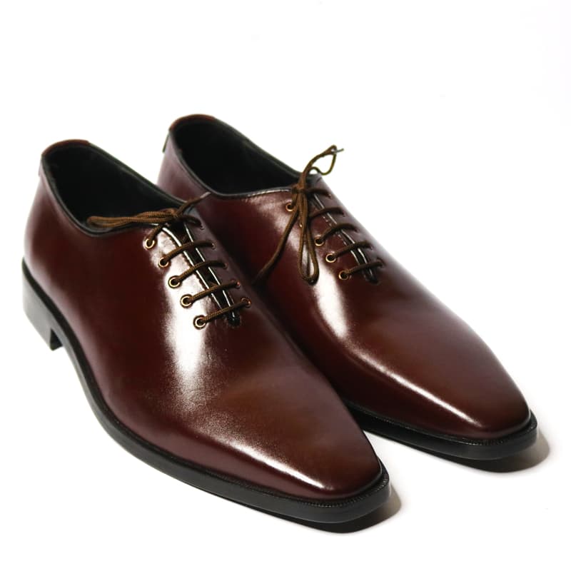 Whole cut maroon oxford