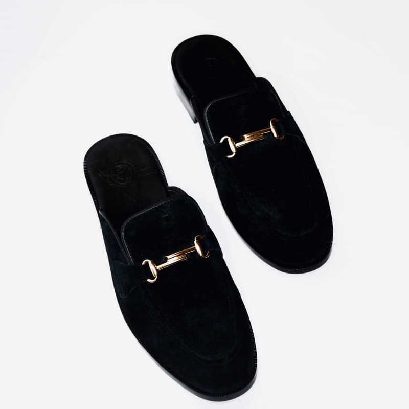 Suede backless mules