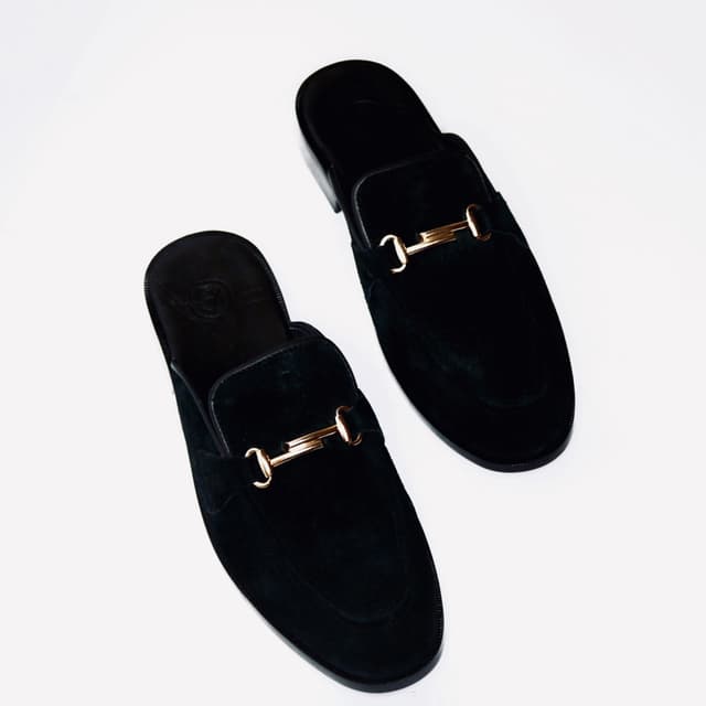 Suede backless mules