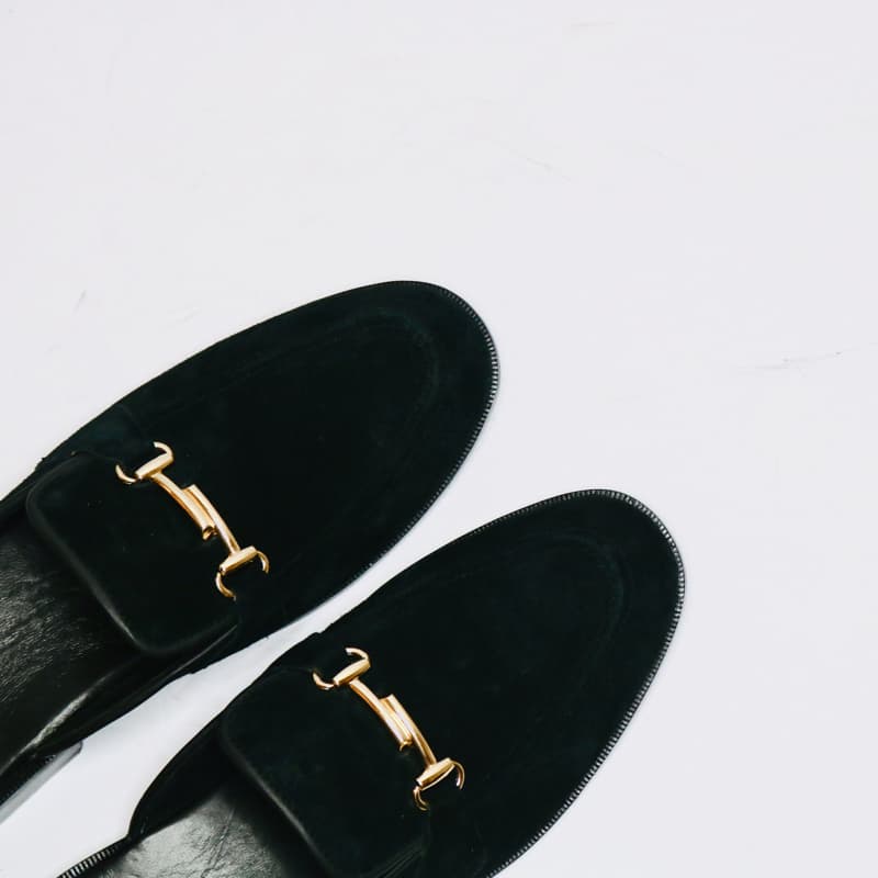 Suede backless mules
